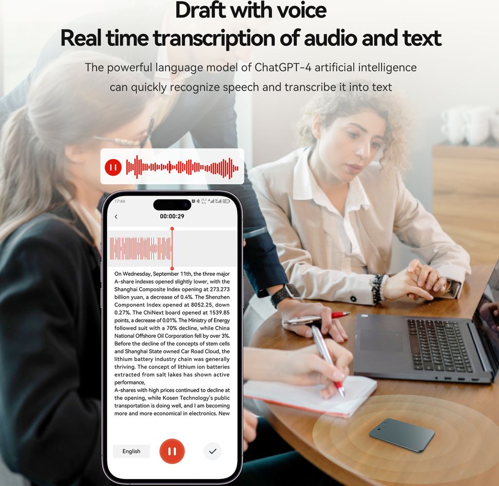 PLAUD NotePin KI-Sprachrekorder - 64GB, App-gesteuert Mit 112 Sprachen Transkription