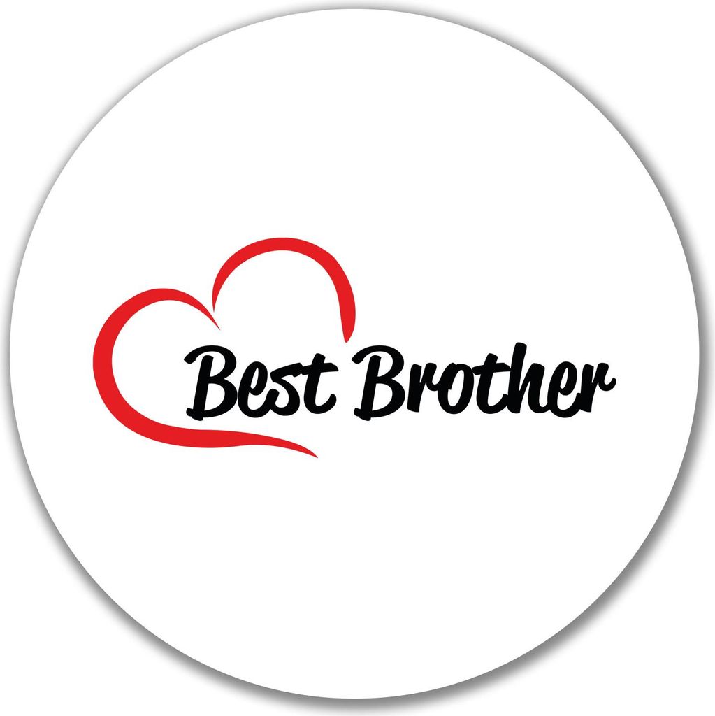 Huuraa Aufkleber Best Brother Heart 10cm rund Sticker Geschenkidee