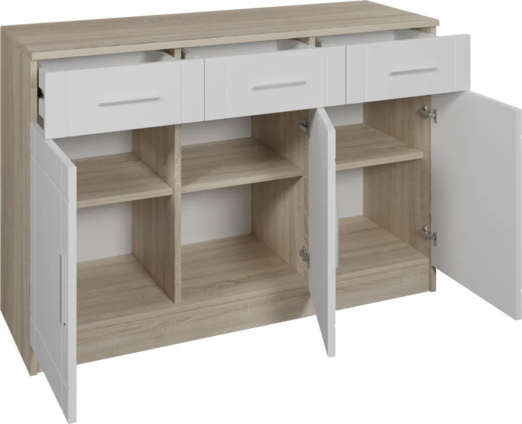 Commode de rangement KILEEN en chêne Sonoma avec penderie intégrée - 2