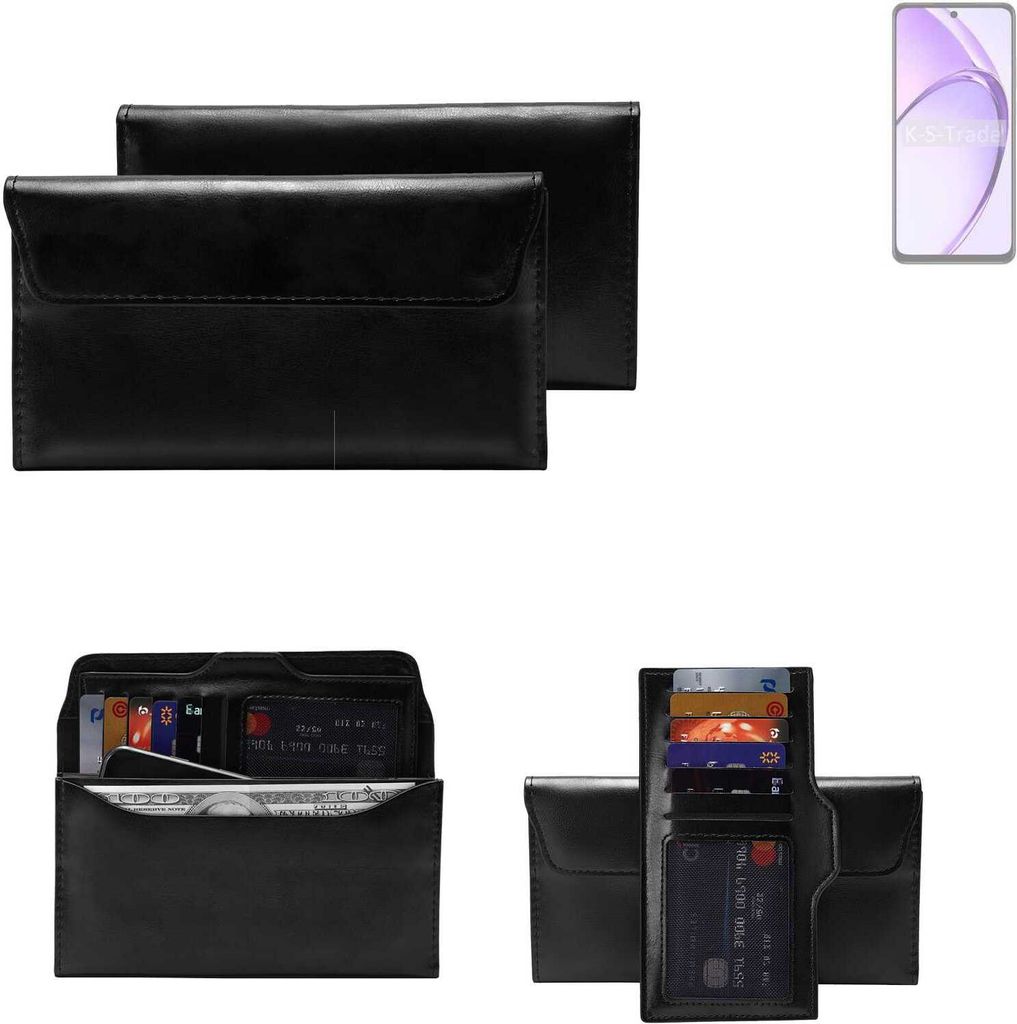 K-S-Trade Handy Hülle kompatibel mit Oppo A3x 5G CPH2681 Schutz Hülle Tasche Schutz Case Handytasche Kunstleder schwarz, 1x