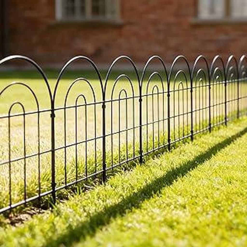 Dekoratives Gartenzaun 61cm H x 33cm B (10 Panele, Gesamtlänge 3,3m) Metallzaun ohne Graben für Außenbereich, Grenzzaun, Hundezäune für Blumen...