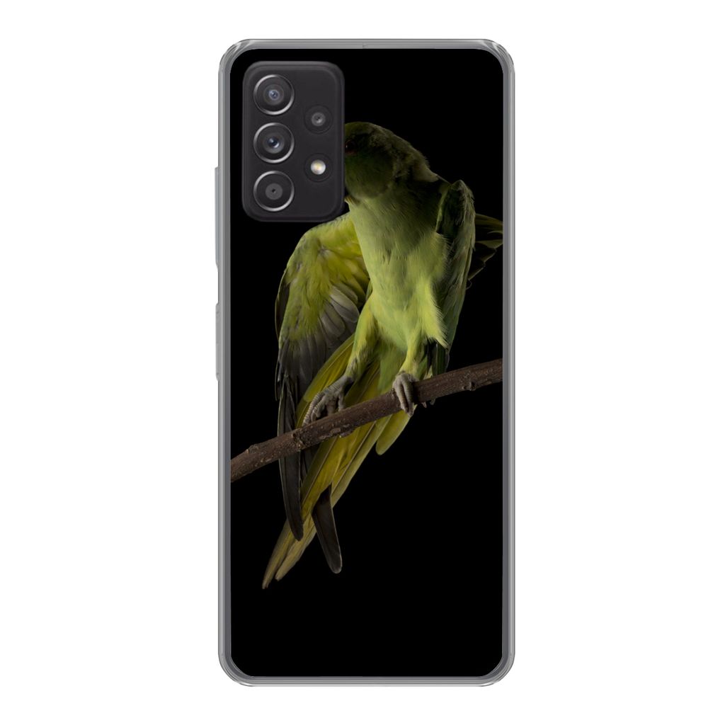 MuchoWow Handyhülle Schutzhülle Hülle für Samsung Galaxy A53 5G Papagei - Vogel - Zweig Silikon Softcase Handy Hülle