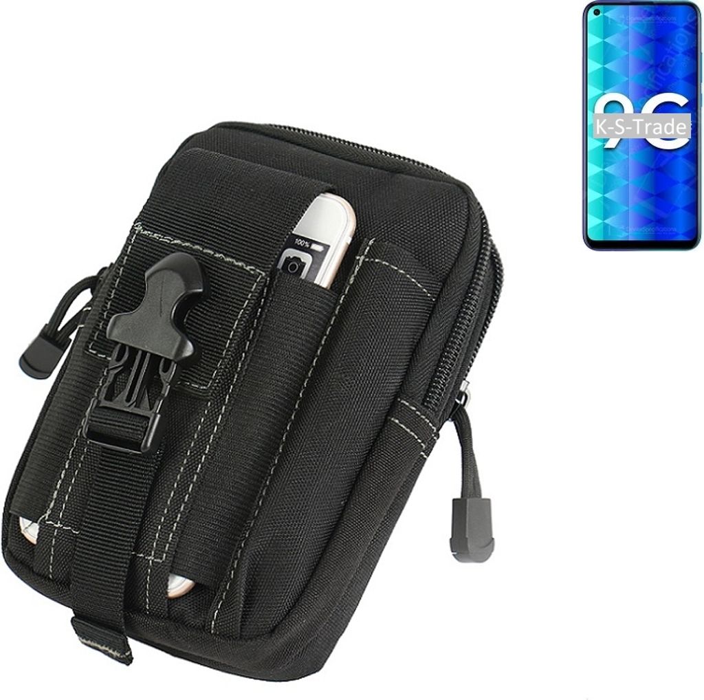 K-S-Trade Gürtel Tasche kompatibel mit Huawei Honor 9C Gürteltasche Holster Schutz Hülle Handy Hülle Smartphone outdoor Handy-Hülle schwarz