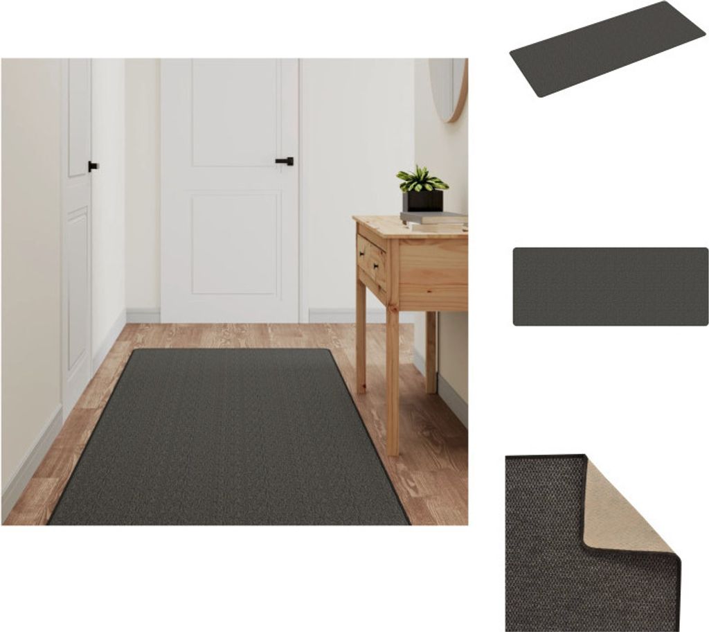 vidaXL Teppichläufer Sisal-Optik Anthrazit 80x200 cm - Teppiche