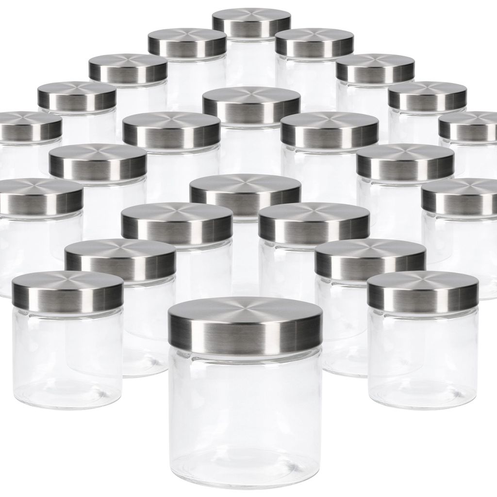 24tlg Set Vorratsglas Bera Edelstahldeckel silber Ø11cm Produktbild 
