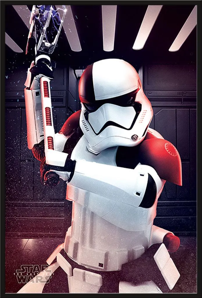 Cadre avec affiche Star Wars Les Derniers Jedi poster cinéma sous plexiglas