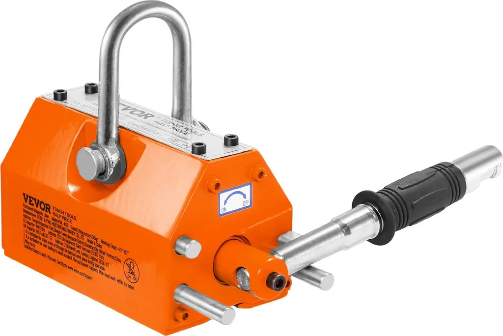 Magnete di sollevamento Magnete per gru (capacità di carico 600 kg, forza di trazione 1500 kg, da -40 a 80 ℃), 12 pz. Magneti Sollevatore a forca manuale Sollevatore magnetico Sollevatore magnetico Giallo Magnete di sollevamento al neodimio Strumento - 10