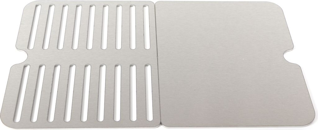 Edelstahl Grillrost passend für Weber Gasgrills (Go Anywhere) (1 Hälfte & 1 Plancha)