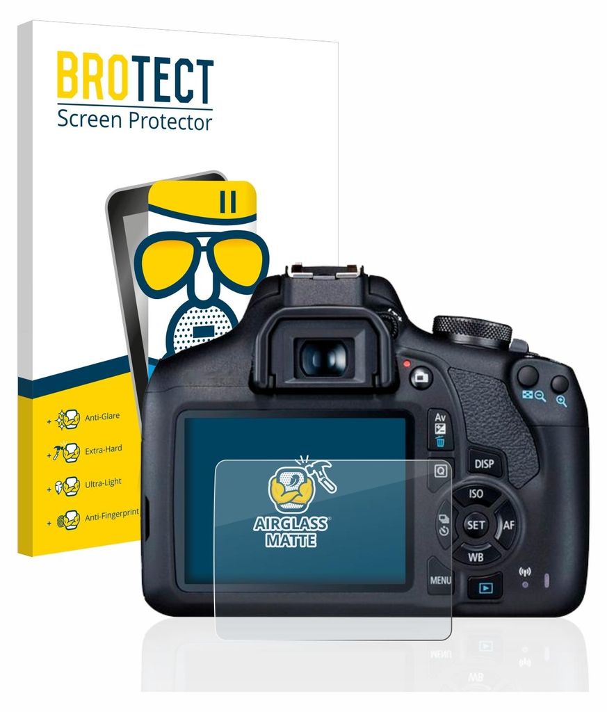 BROTECT Entspiegelungs Schutzglas für Canon EOS 2000D Schutzfolie Panzer Folie Glas Display Schutz matt