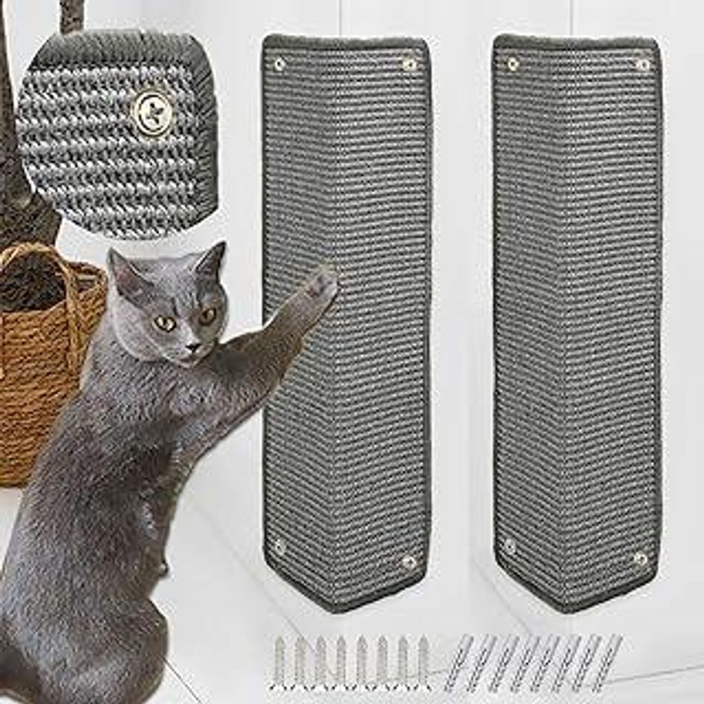 Katze Kratzschutz Katzenkratzmatte Sisal Katzenkratzmatte Kratzmatte für Katze Katzenkratzmatte für Sofa Möbel Tür Kratzschutz 60 × 25 CM(Grau)