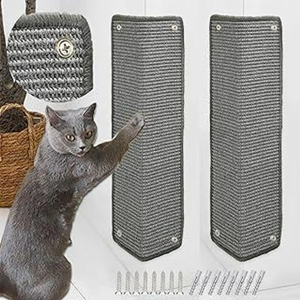 Tappetino Tiragraffi per Gatti Grigio 60x25 cm | Proteggi Mobili e Porte