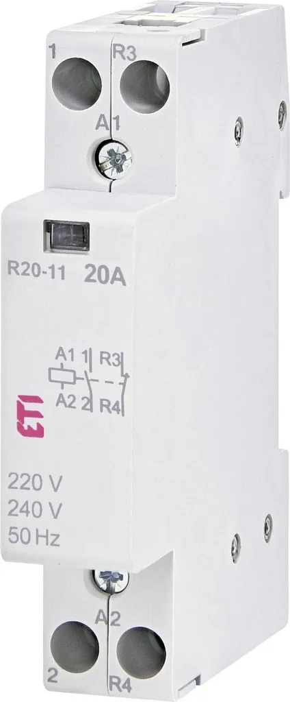 Contacteur 20A 2 Pôles 230V 1NO-1NF - Silencieux et Compact 1 Module
