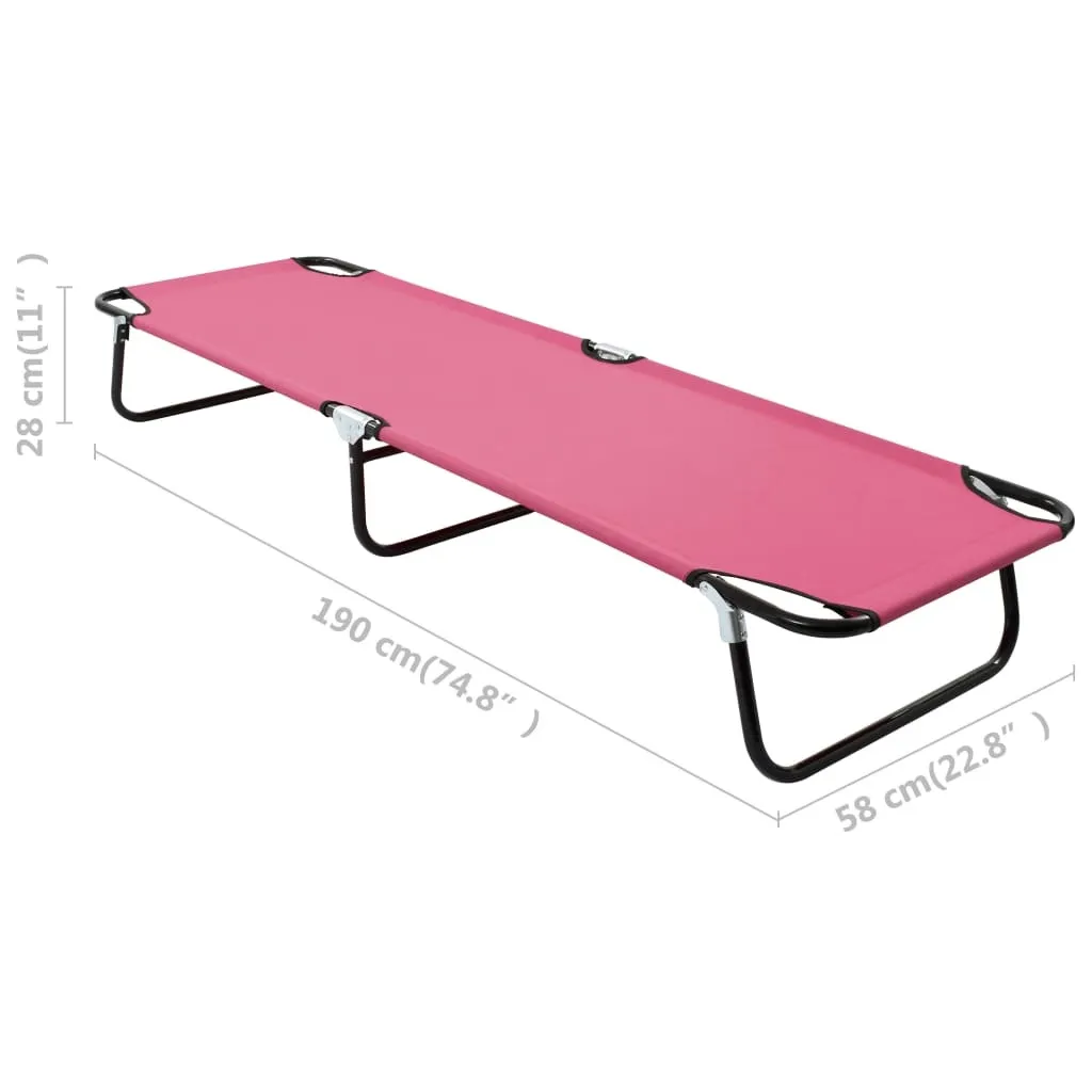 Transat rose pliable structure acier traité - Ultra léger et résistant - 9