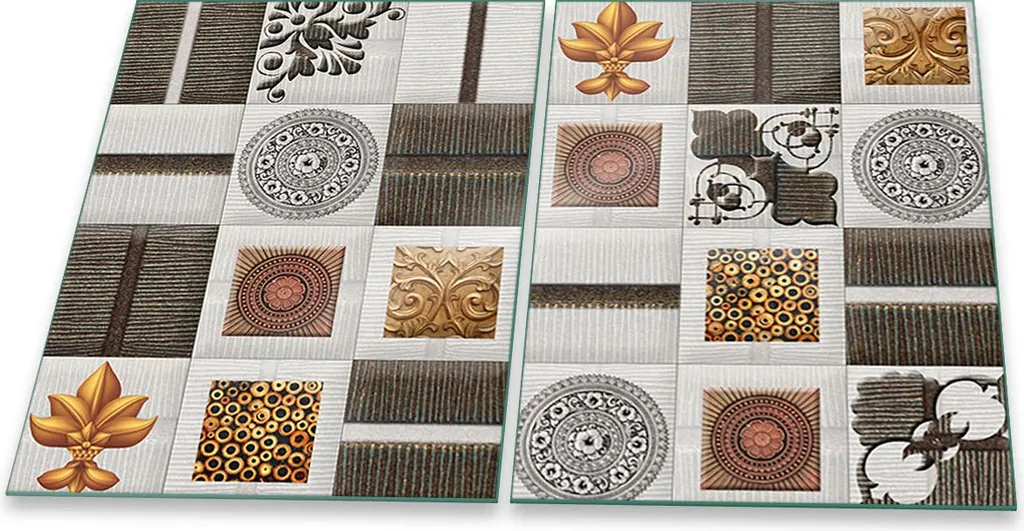 Set 2 Coprifornelli Vetro 40x52 Texture Marrone - Design per Cucina