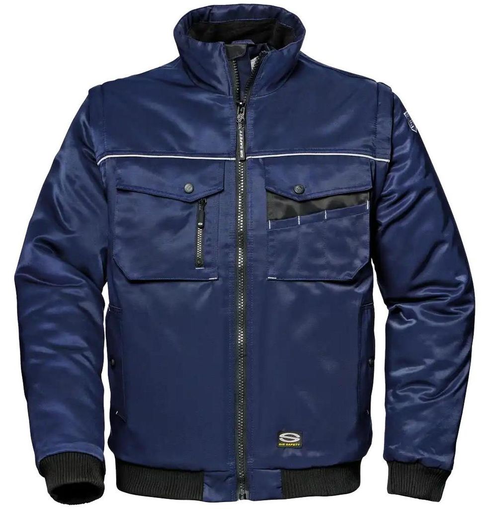 Sir Safety Patriot Herren Arbeitsjacke wasserabweisend mit abnehmbaren Ärmeln, XL, Dunkelblau