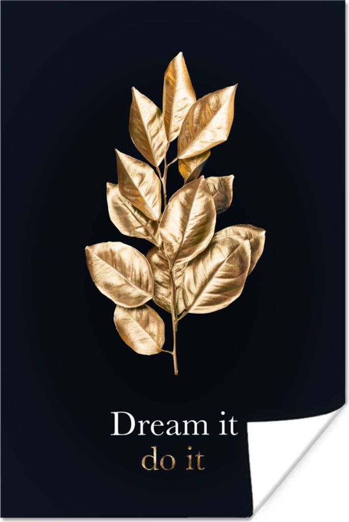 MuchoWow Poster Zitat - Gold - Luxus 120x180 cm - Kunstposter