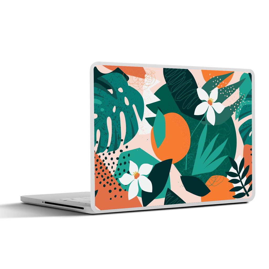 MuchoWow Laptop Aufkleber Sticker Cover Blumen - Obst - Dschungel 31x22.5 cm - Laptop-Deko