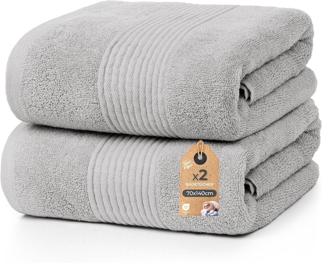 Set di 2 asciugamani da doccia Cloud Pillow 70x140 cm, 100% Immagine del prodotto 