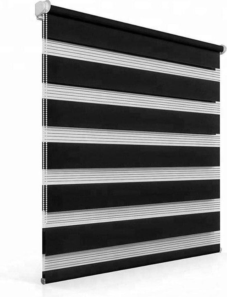 Schwarze Rollos 64x150cm, Doppellagig, Kindersicher, Opaque & Durchscheinend