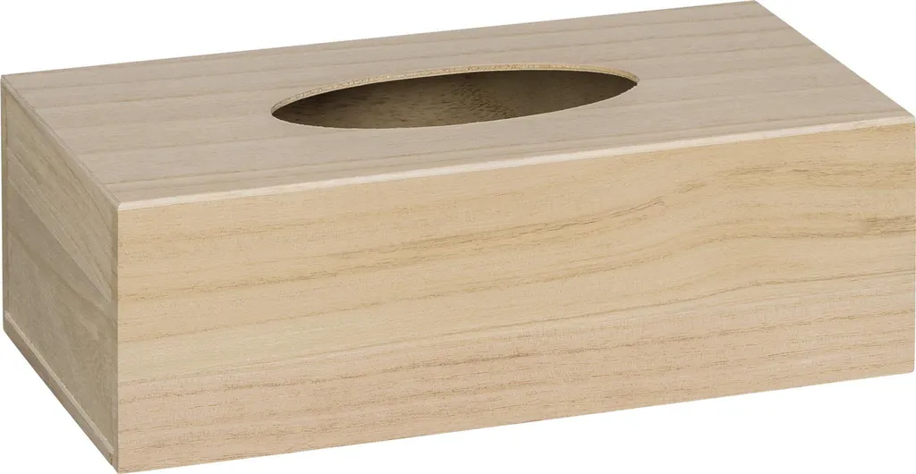 Support boîte à mouchoirs rectangulaire en bois brut à décorer soi-même