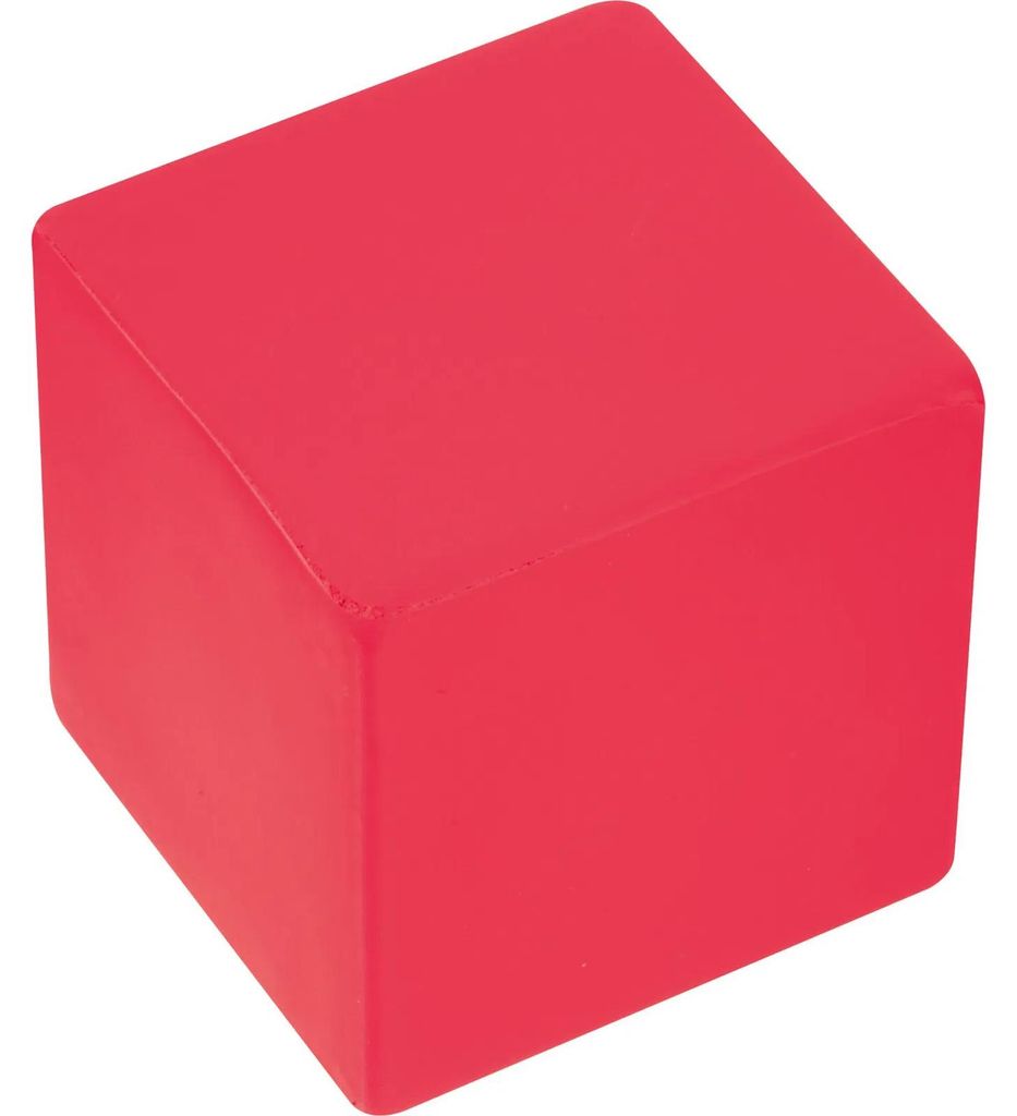 5x Anti-Stressball in Würfelform / Wutball / Knautschball / Farbe: rot