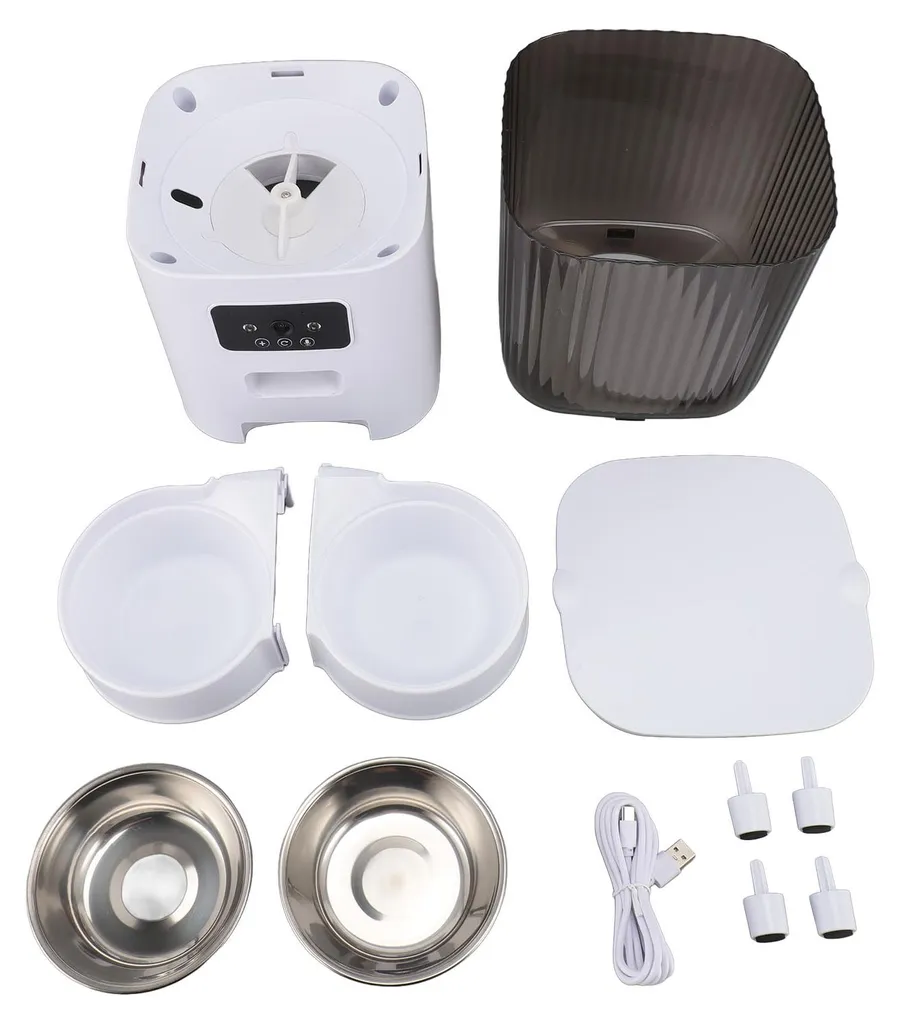Gamelle inox 304 et distributeur 5L pour chat, modèle haute capacité