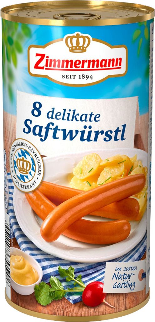 Zimmermann saucisses de jus délicates Bockwürstl 8 pièces Image du produit 