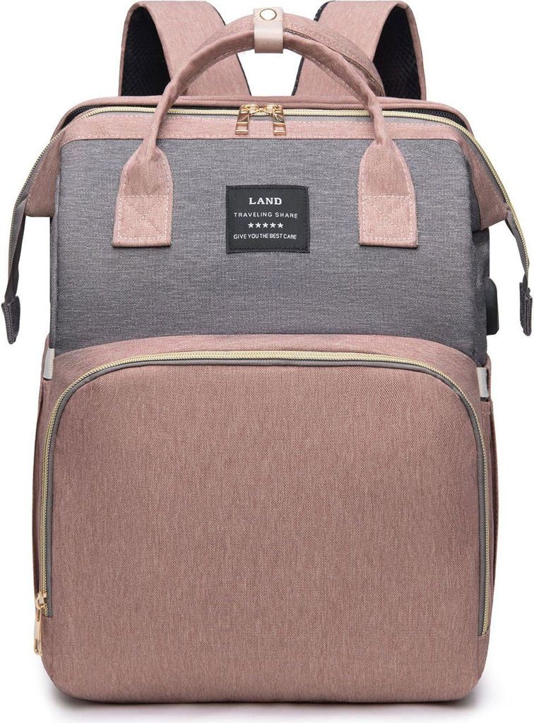 Mutter und Baby Moskitonetztasche Reisetasche Wasserdichter Rucksack Multifunktionshandtasche, Farbe: Rosa