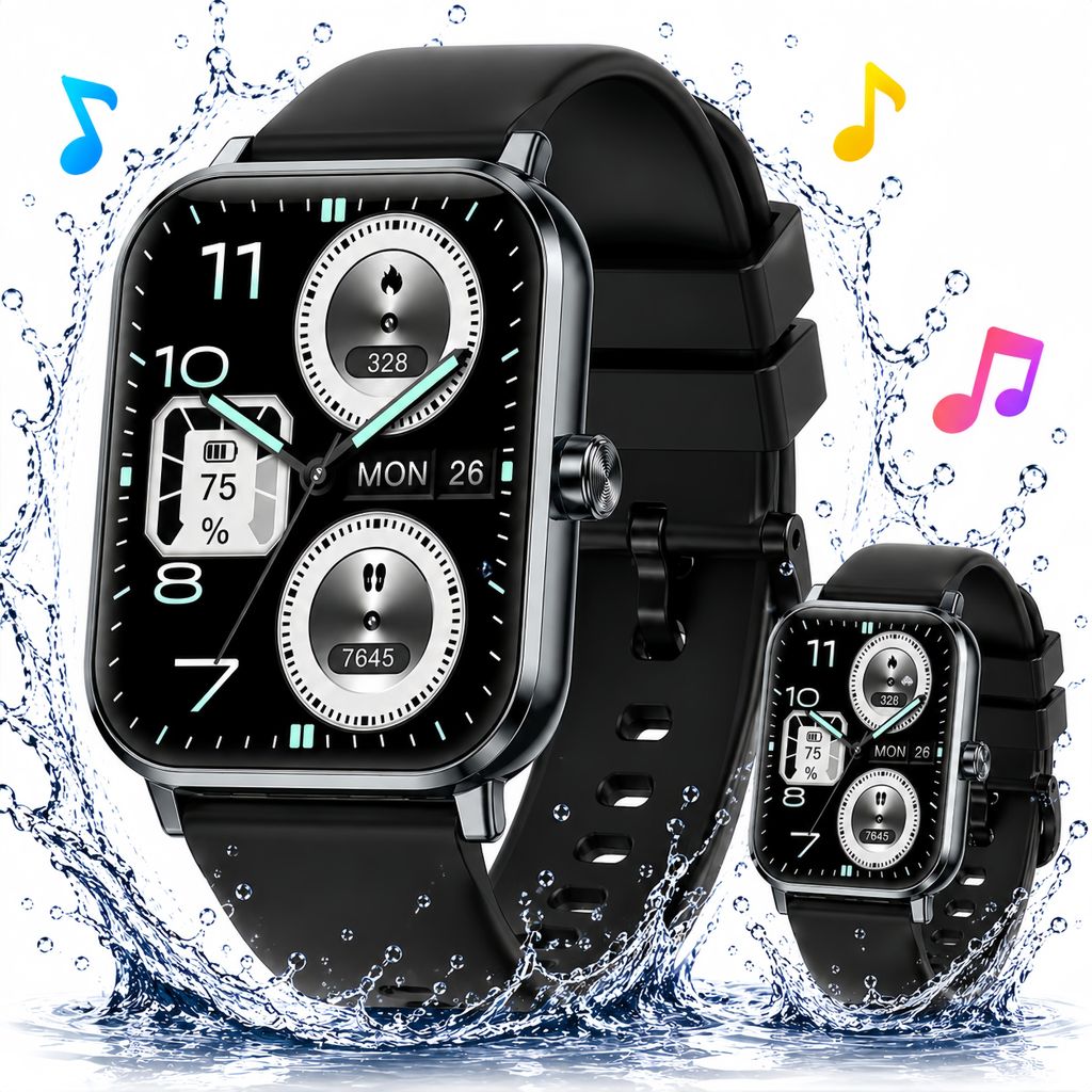 Smartwatch Damen Herren mit 7 Tagen Akkulaufzeit,1,83" HD Produktbild 