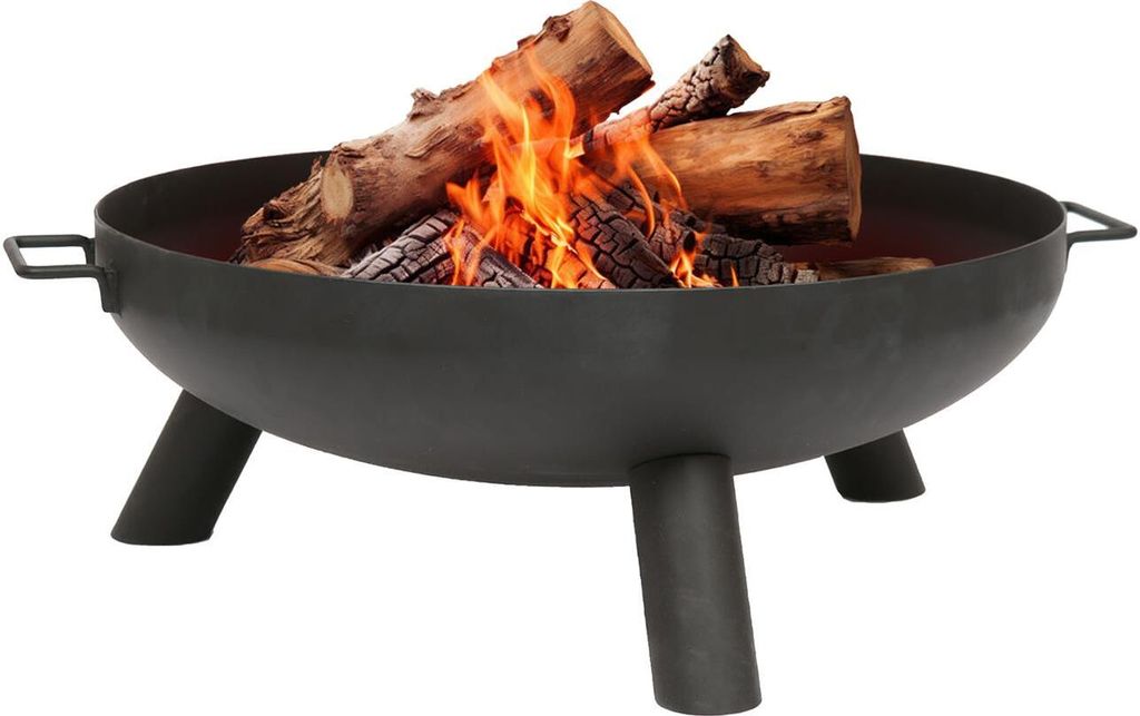 Hammer & Tongs Runde Feuerstelle aus Eisen – 59,5 cm – Schwarz