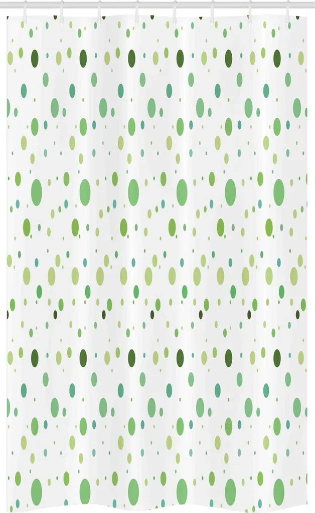 Tenda Doccia 120x180 ABAKUHAUS Pois Verde Sfumato: Tessuto Antimuffa Premium