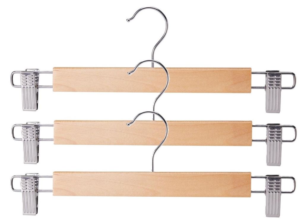 Hosen/rocke Kleiderbugel - Set 3x Stuck - Holz - 33 cm