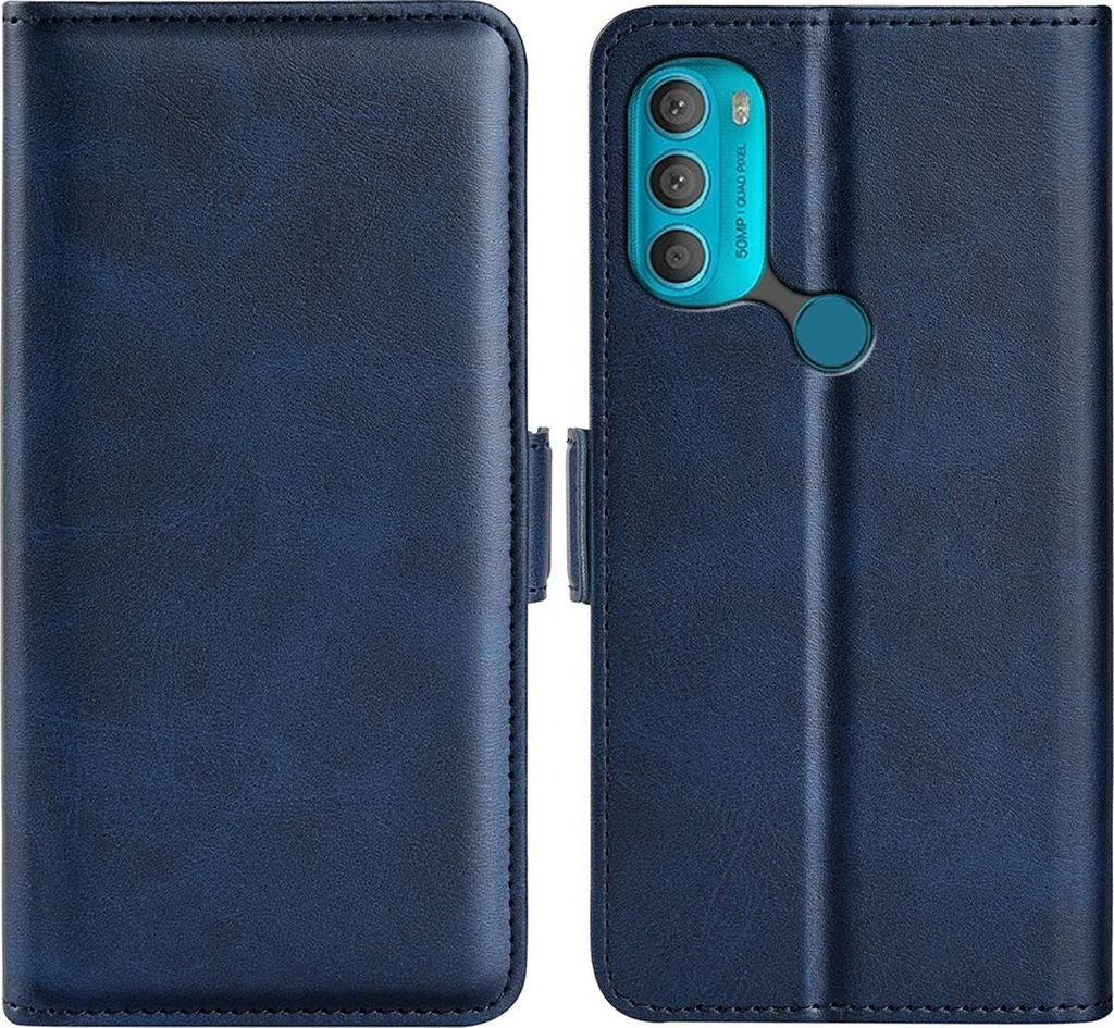 Mobigear Slim Magnet Motorola Moto G71 5G Hülle Klapphülle Geldbörse - Blau
