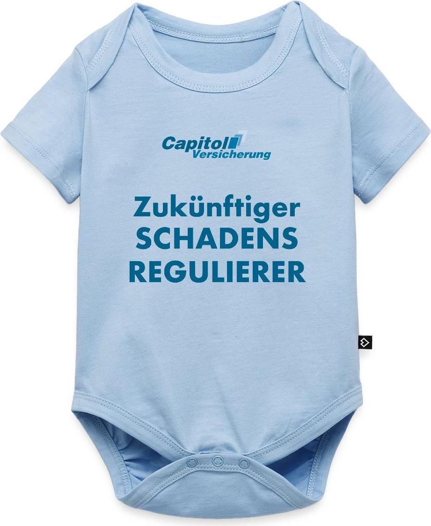 Spreadshirt Stromberg Zukünftiger Schadensregulierer Kurzarm Tages Baby Body, 86 (12-18 M.), Hellblau