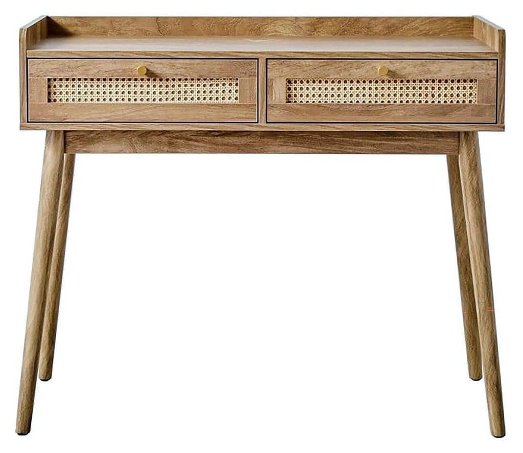 CALICOSY - Console 2 tiroirs avec façades en rotin PALMO Image du produit 