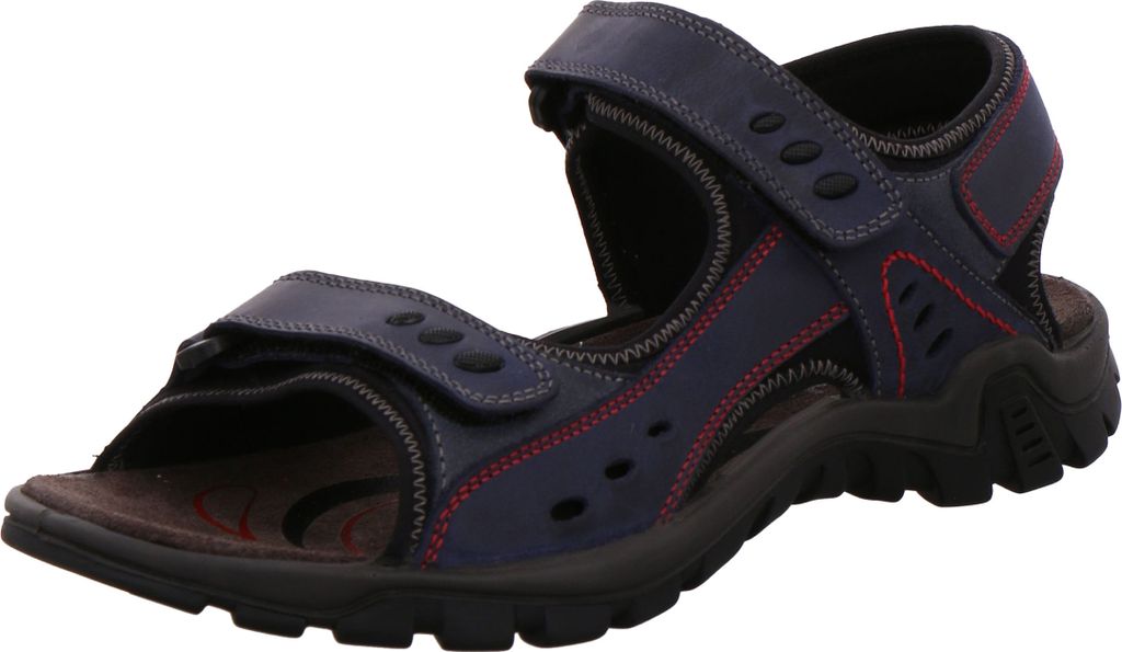 Rohde Herren Sandale Trekking Leder Klettverschluss Barolo 5930, Größe:42 EU, Farbe:Blau