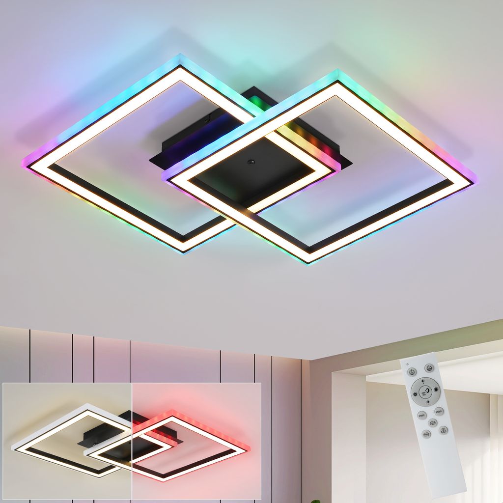 ZMH LED Plafonnier Noir Plafonnier Lampe à intensité Image du produit 