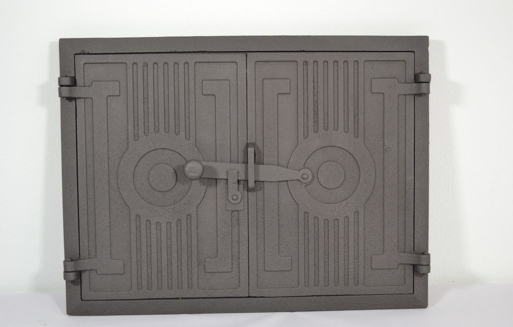 SEZAM - 43 x 33 cm - Zweiflüglige Ofentür aus Gusseisen, Pizzaofentür, Backofen, Kamintür, Backofentür, Holzofentür, Kachelofentür, für Piz...