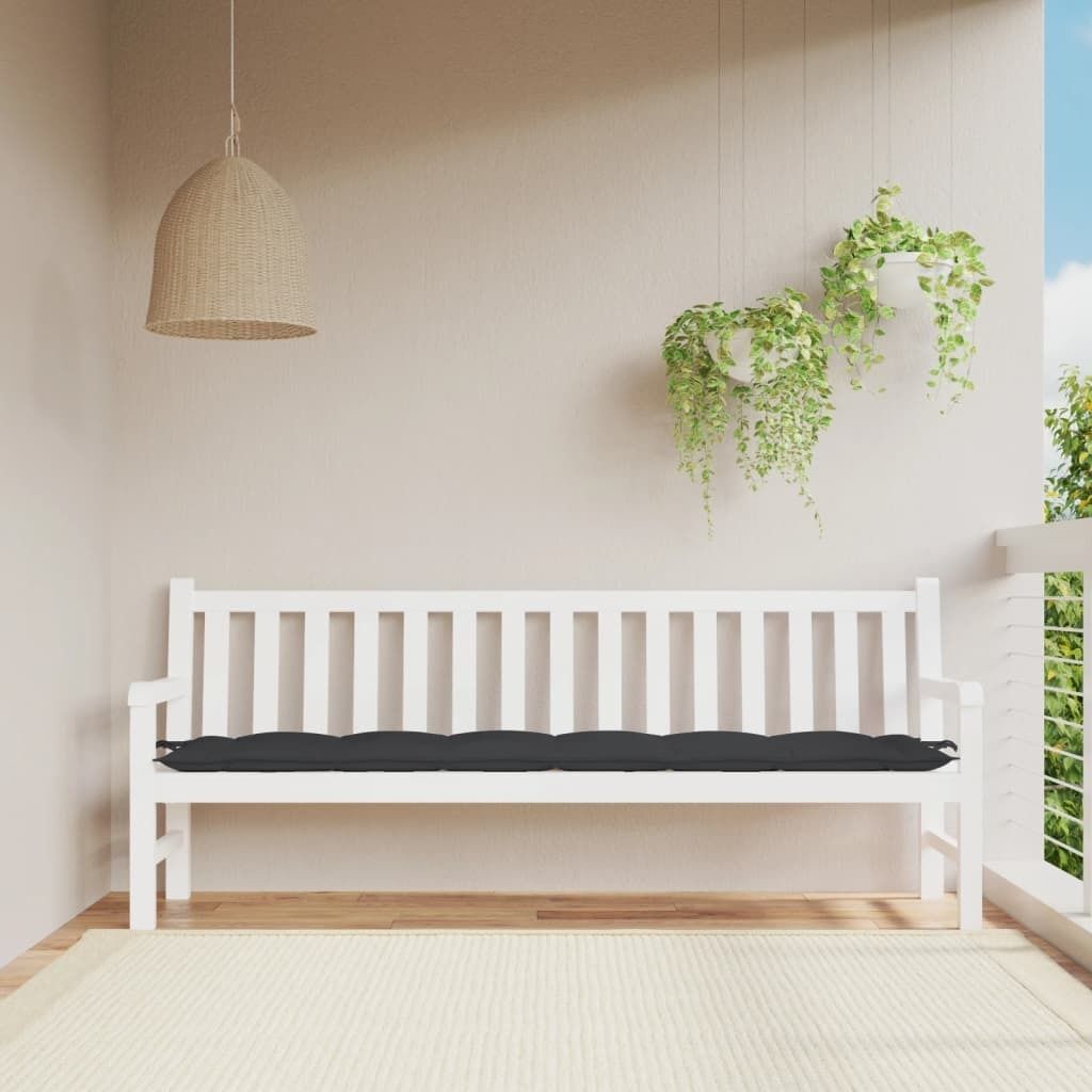 "2026 Aktion"Gartenbankauflage - CLORIS - Gartenbank-Auflage Schwarz 200x50x7cm Oxford-Gewebe Promotion669377 - Gartenmöbelauflagen