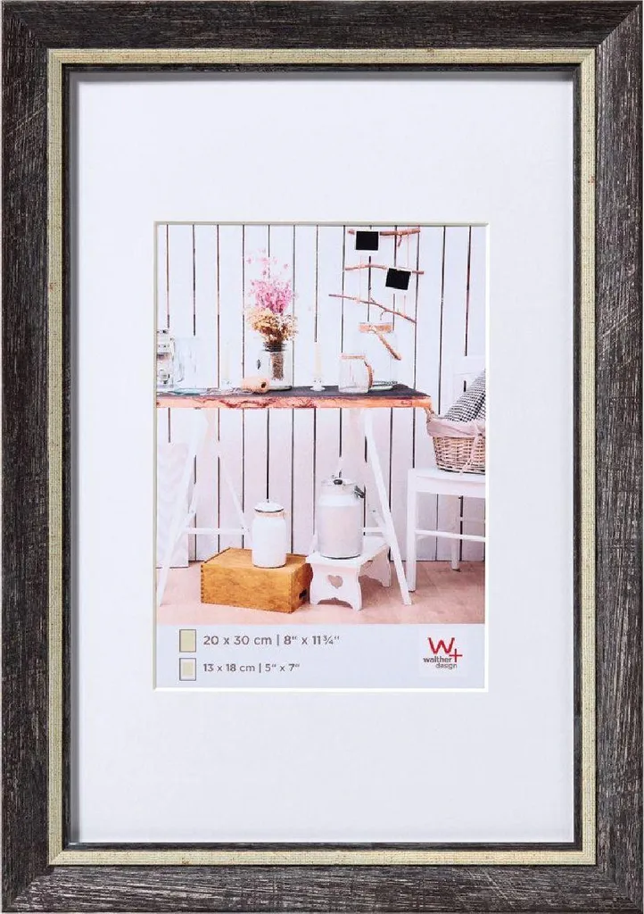Cornice Foto 40x50 Nera Walther Chalet - Passepartout Incluso 30x40