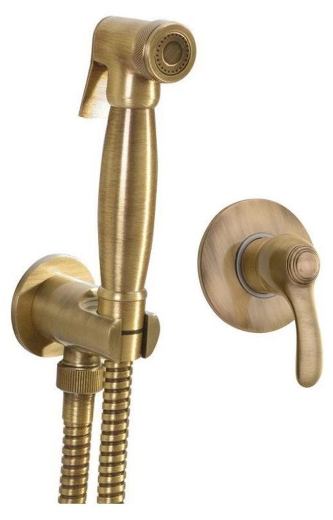 Unterputz-Armatur mit WC-Handbrause Retro, Bronze Produktbild 