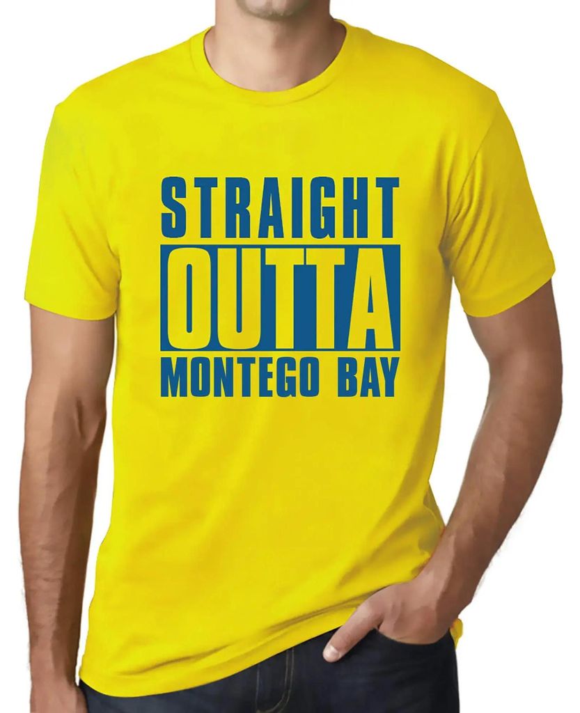 Herren Grafik T-Shirt Direkt aus der Bucht von Montego – Straight Outta Montego Bay – Öko-Verantwortlich Vintage Jahrgang Kurzarm Lustige Druck
