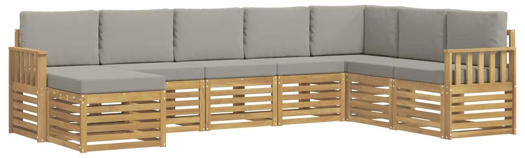 vidaXL Outdoor-Sofagarnitur 6 pcs Weiß und Hellgrau