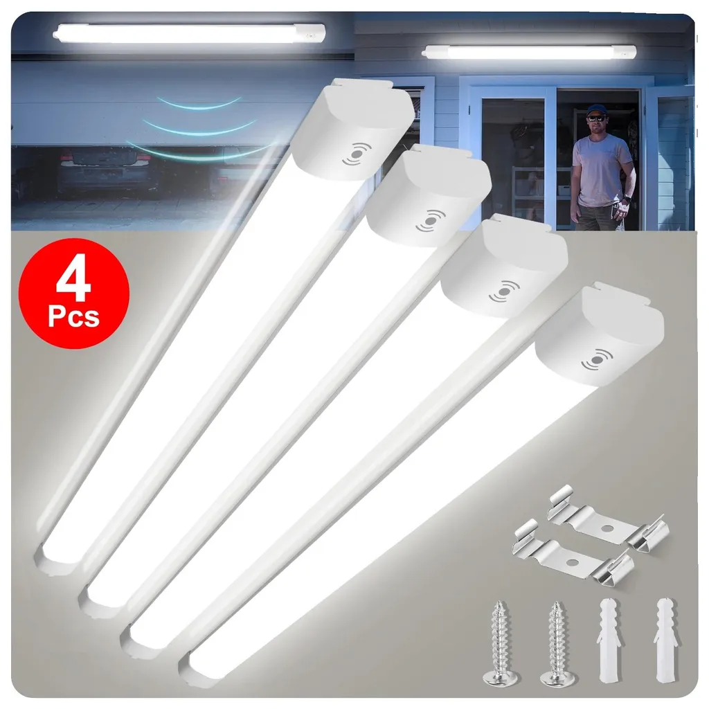Luminaire LED étanche avec détecteur de mouvement pour garage et cave