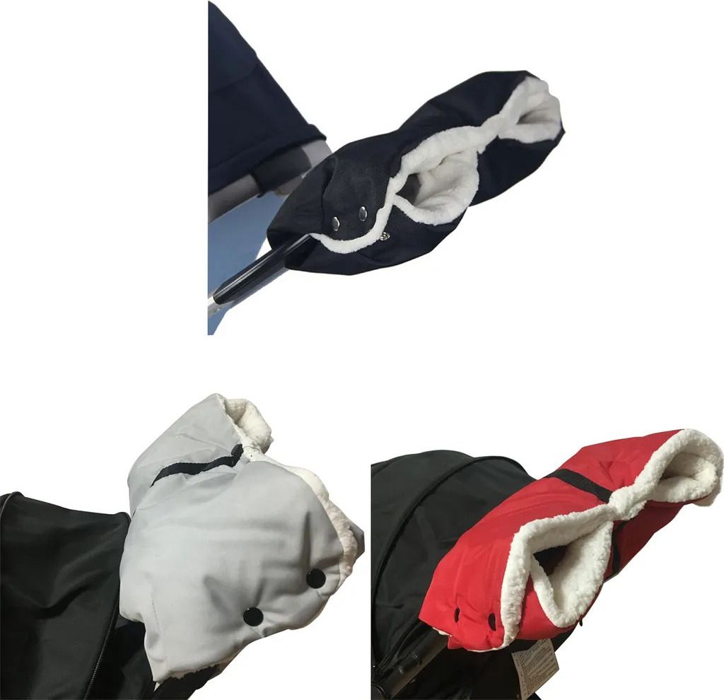 SmileBaby Kinderwagen-Handschuh – Aus Fleece, Wasserabweisend, Schwarz, Kuschelig Warm