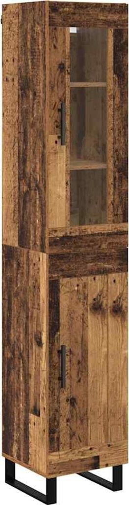 Highboard Altholz 34,5 x 34 x 180 cm Holzwerkstoff