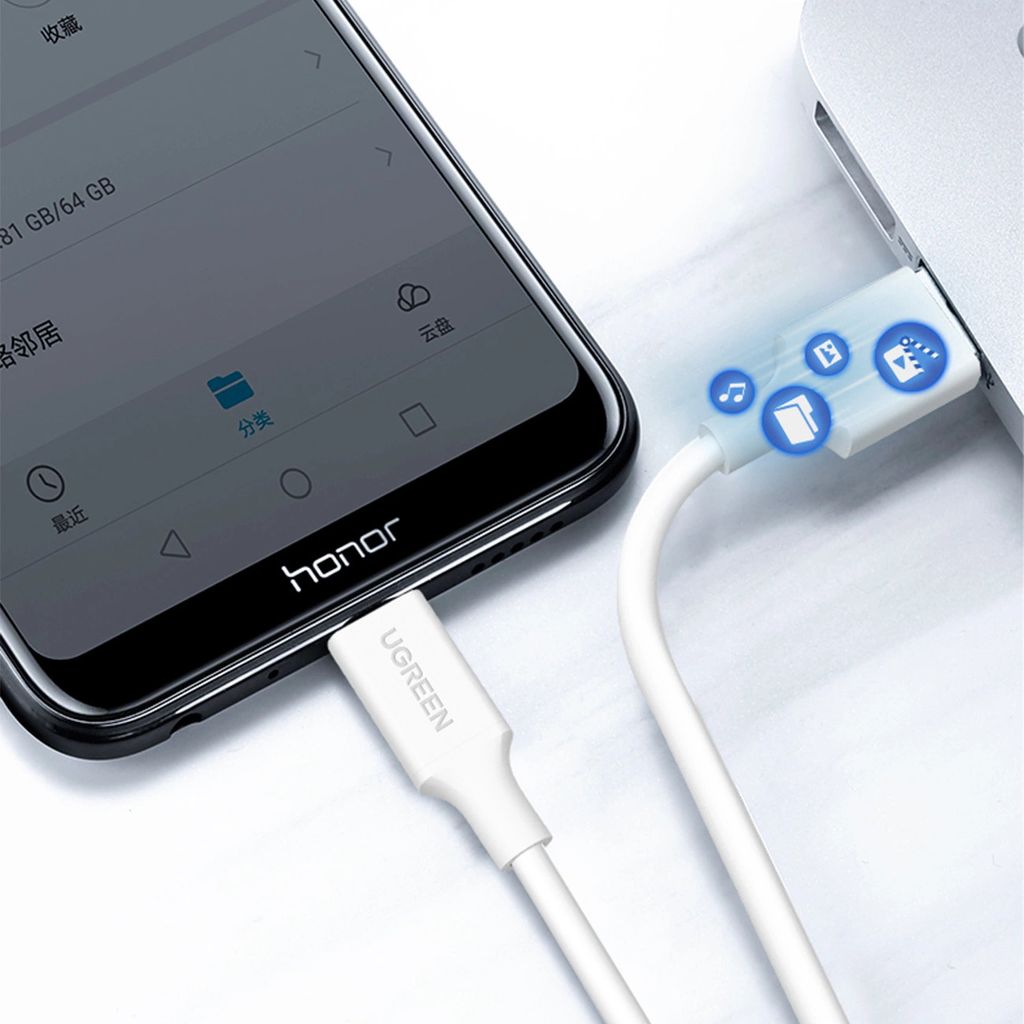 REY Micro-USB Auf USB Kabel 1 M Weiß – Zum Laden & Daten übertragen, USB 2.0