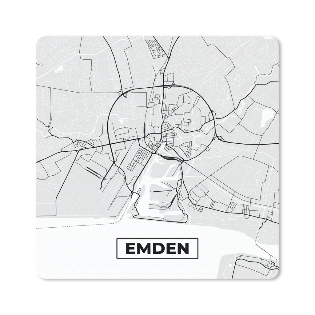 MuchoWow Mauspad Mousepad Karte - Deutschland - Emden - Stadtplan 20x20 cm - Mousepads - Maus Mat - Pad - Mausunterlage - Desk Mat - Bureauartikeln