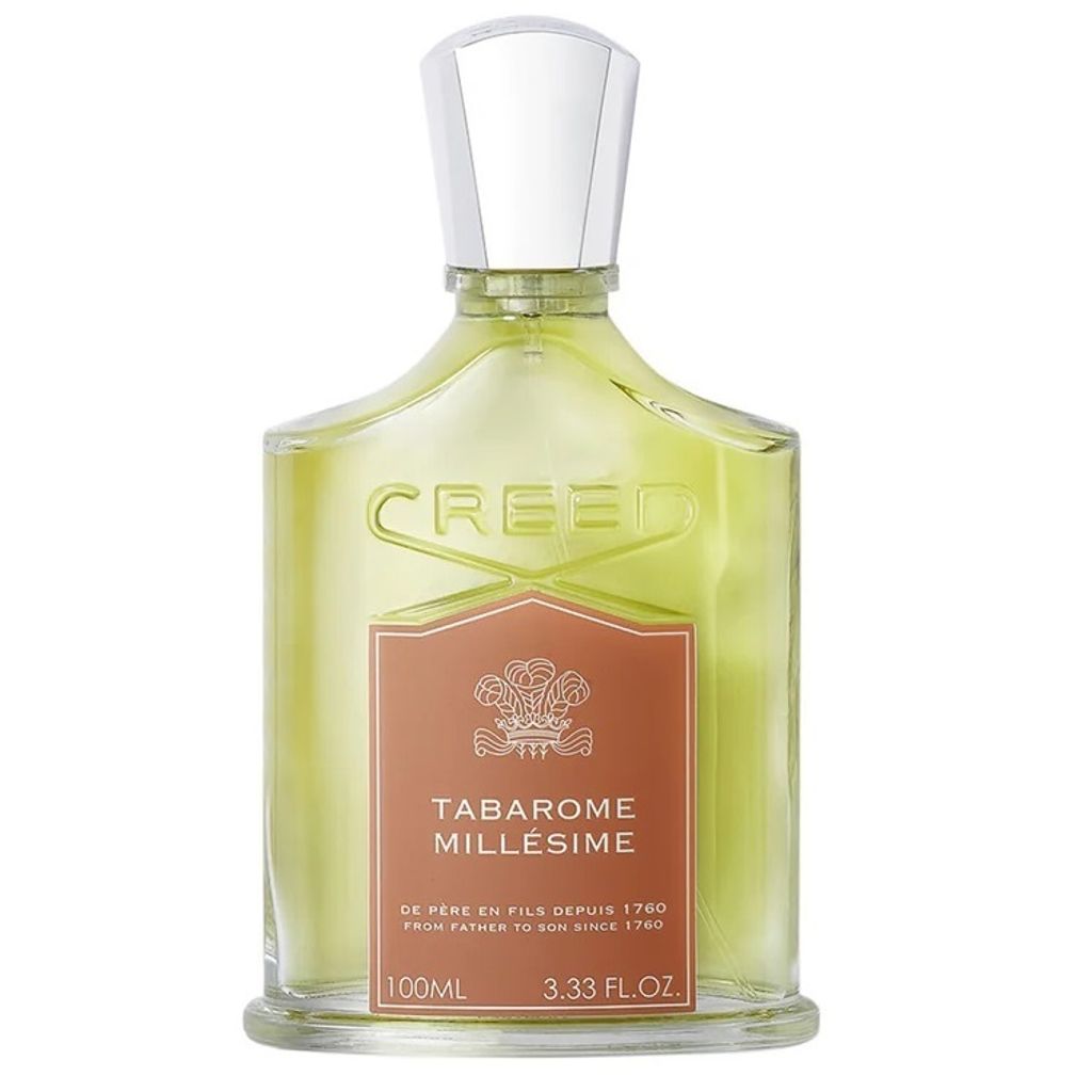 A bottle of Creed Tabarome Millesime perfume.