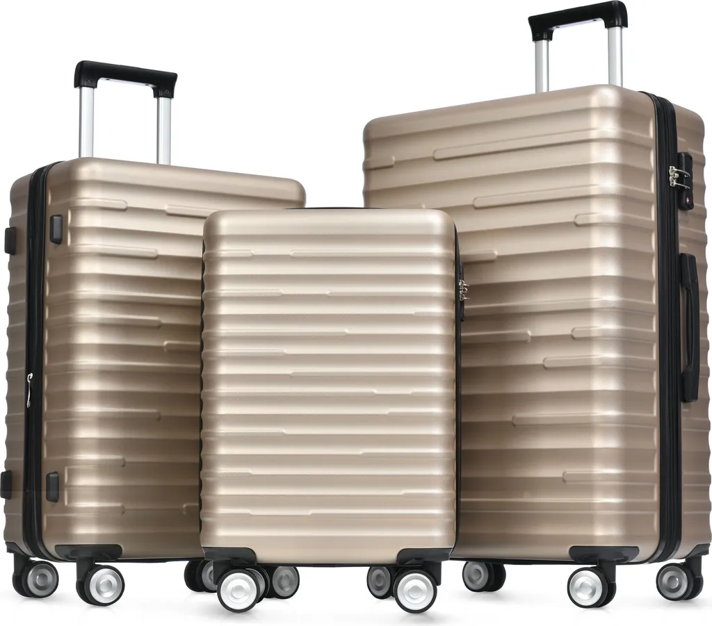 Set 3 Trolley Merax Oro - Valigie Rigide con TSA per Ogni Viaggio - 1